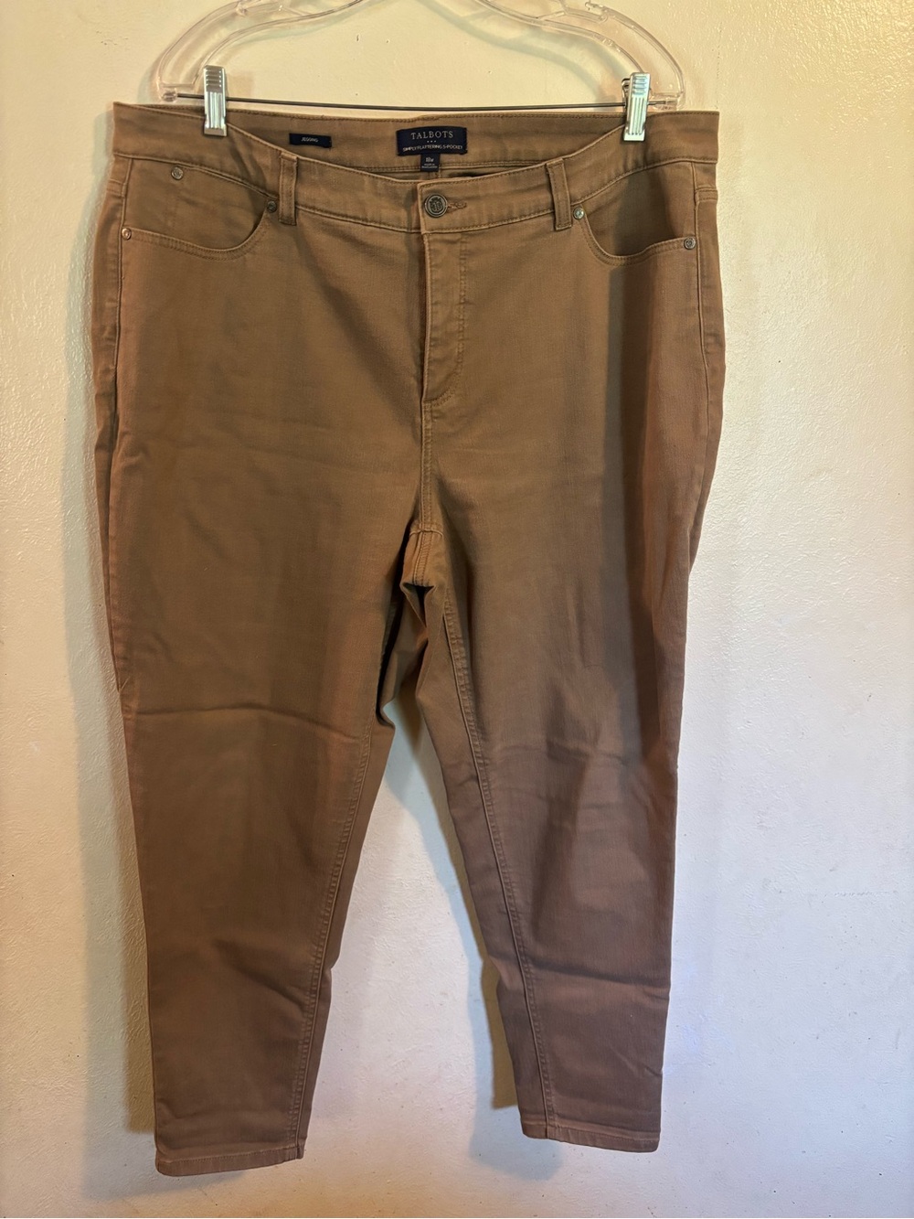 Talbots Simply Flattering 5-Pocket Pants in Taupe